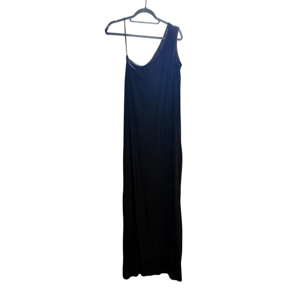 Seafolly One Shoulder Jersey Midi Dress Black Ribbed Minimalist Size XL NWT - Picture 5 of 13